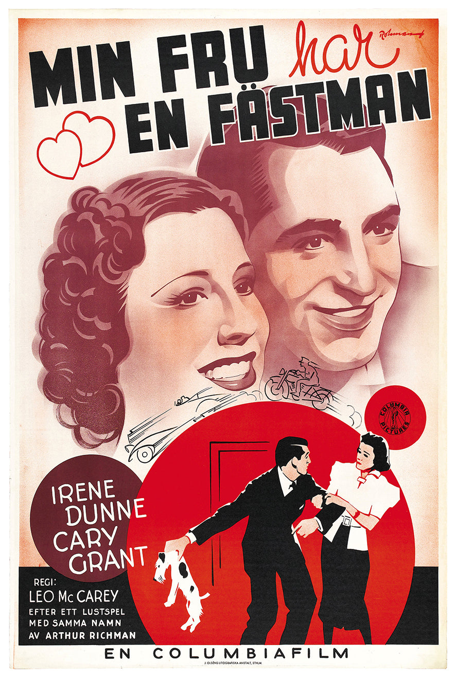 The Awful Truth 1937 - Cary Grant - Sweden - Classic Movie Poster