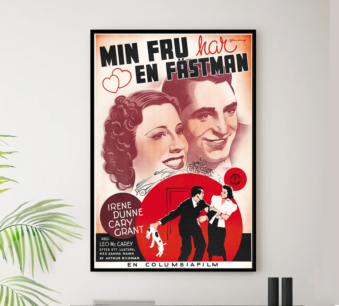 The Awful Truth 1937 - Cary Grant - Sweden - Classic Movie Poster