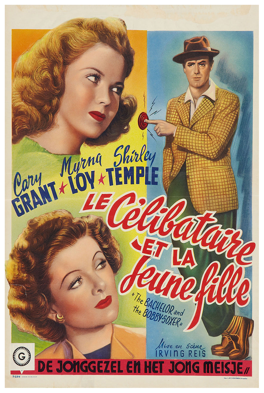 The Bachelor and the Bobby-Soxer 1947 - Cary Grant - Belgium - Classic Movie Poster