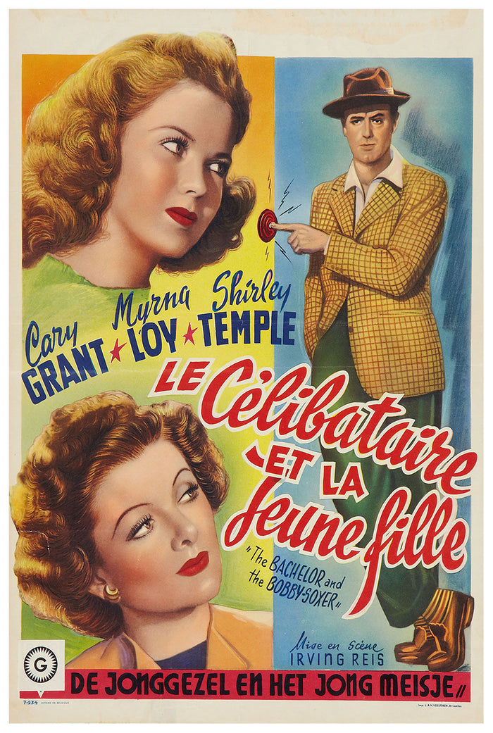 The Bachelor and the Bobby-Soxer 1947 - Cary Grant - Belgium - Classic Movie Poster