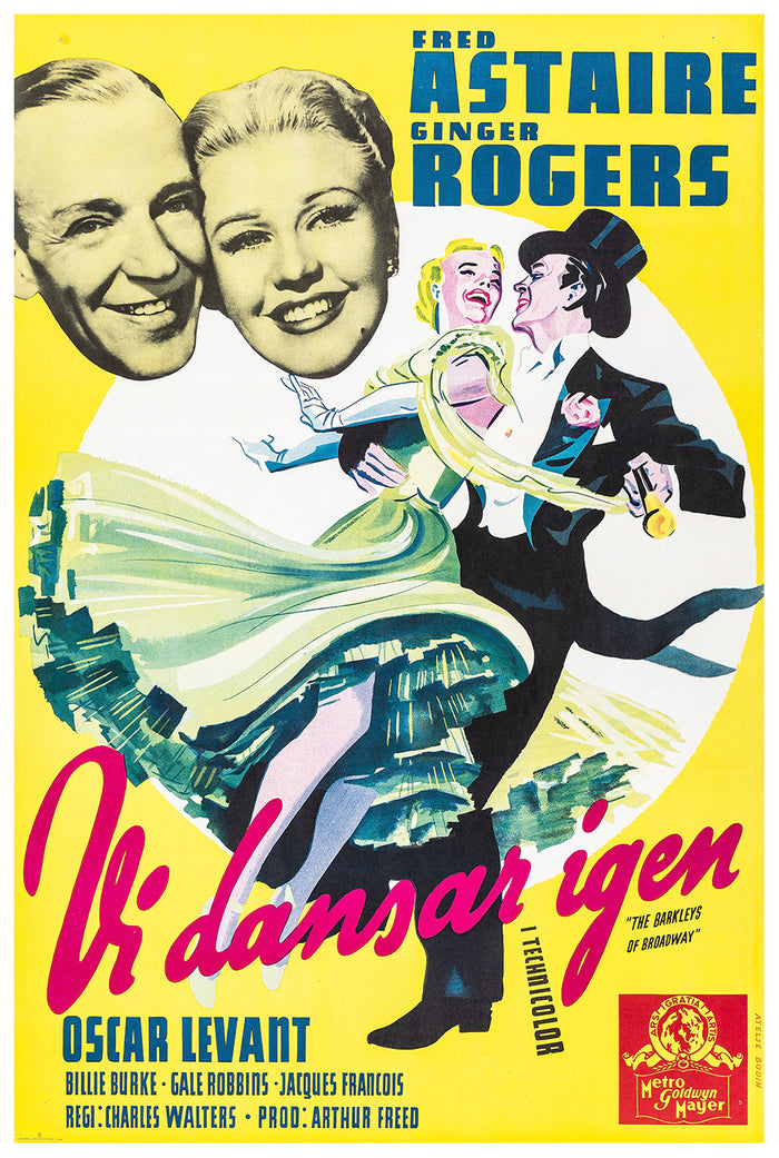 The Barkleys of Broadway 1949 - Fred Astaire - Sweden - Classic Movie Poster