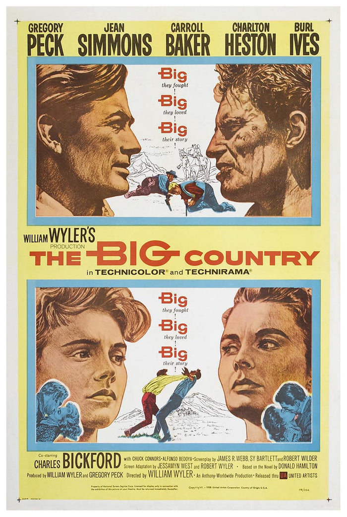 The Big Country 1958 - Charlton Heston - Vintage Classic Movie Poster