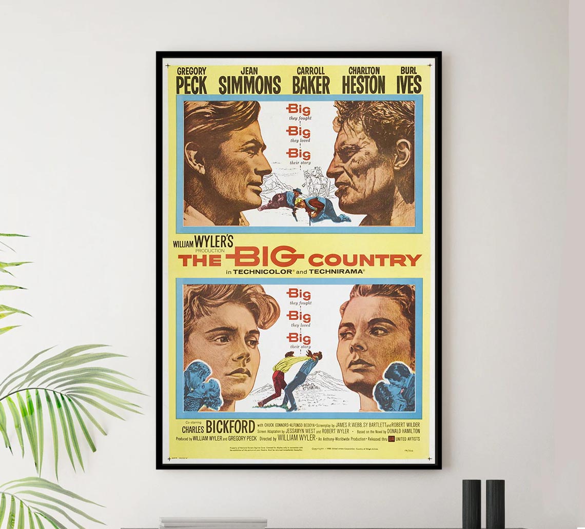 The Big Country 1958 - Charlton Heston - Vintage Classic Movie Poster