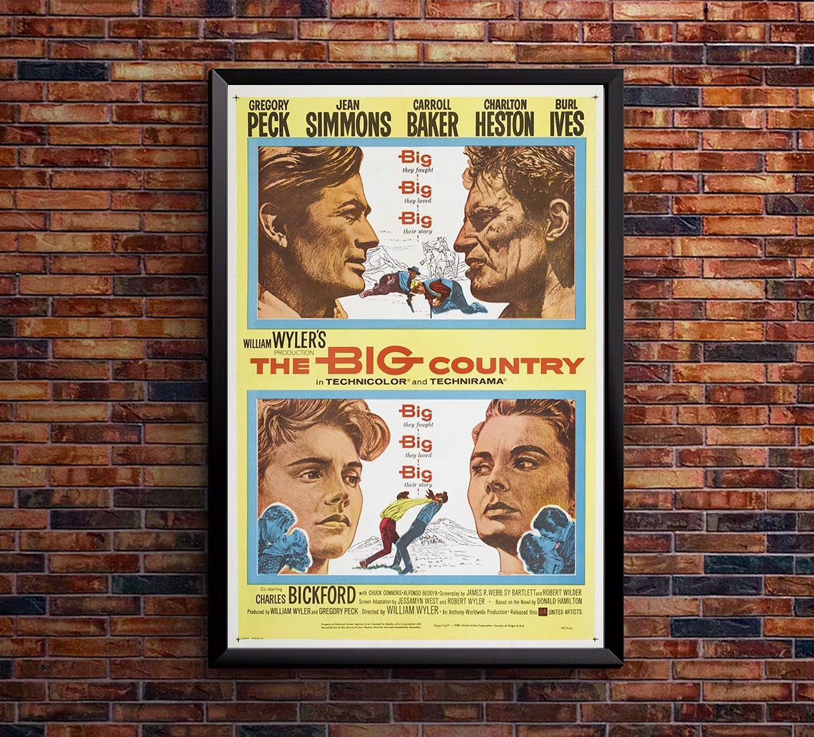 The Big Country 1958 - Charlton Heston - Vintage Classic Movie Poster