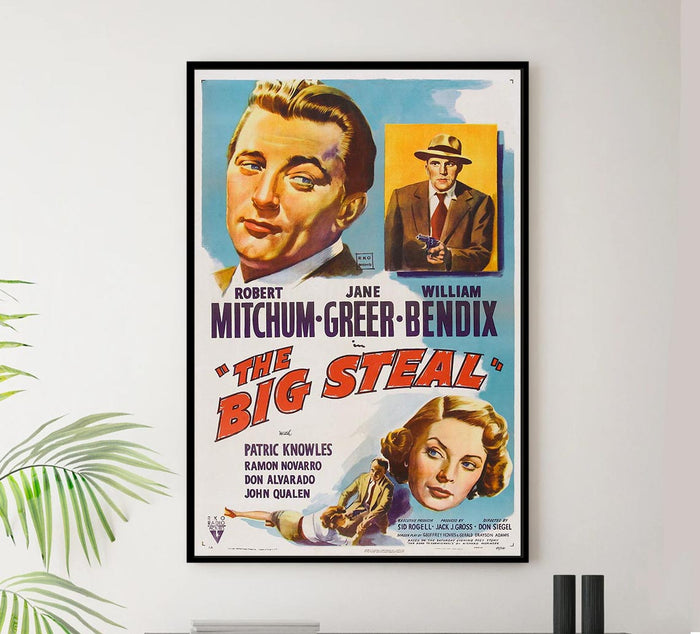 The Big Steal 1949 - Robert Mitchum - Vintage Classic Movie Poster