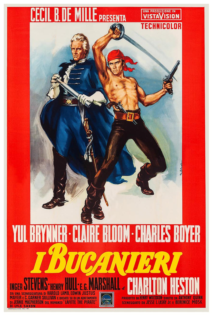 The Buccaneer 1958 - Italian v1 - Charlton Heston - Vintage Classic Movie Poster