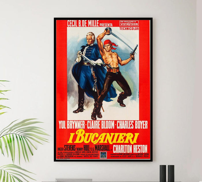 The Buccaneer 1958 - Italian v1 - Charlton Heston - Vintage Classic Movie Poster