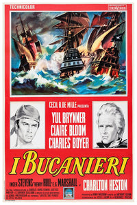 The Buccaneer 1958 - Italian v2 - Charlton Heston - Vintage Classic Movie Poster