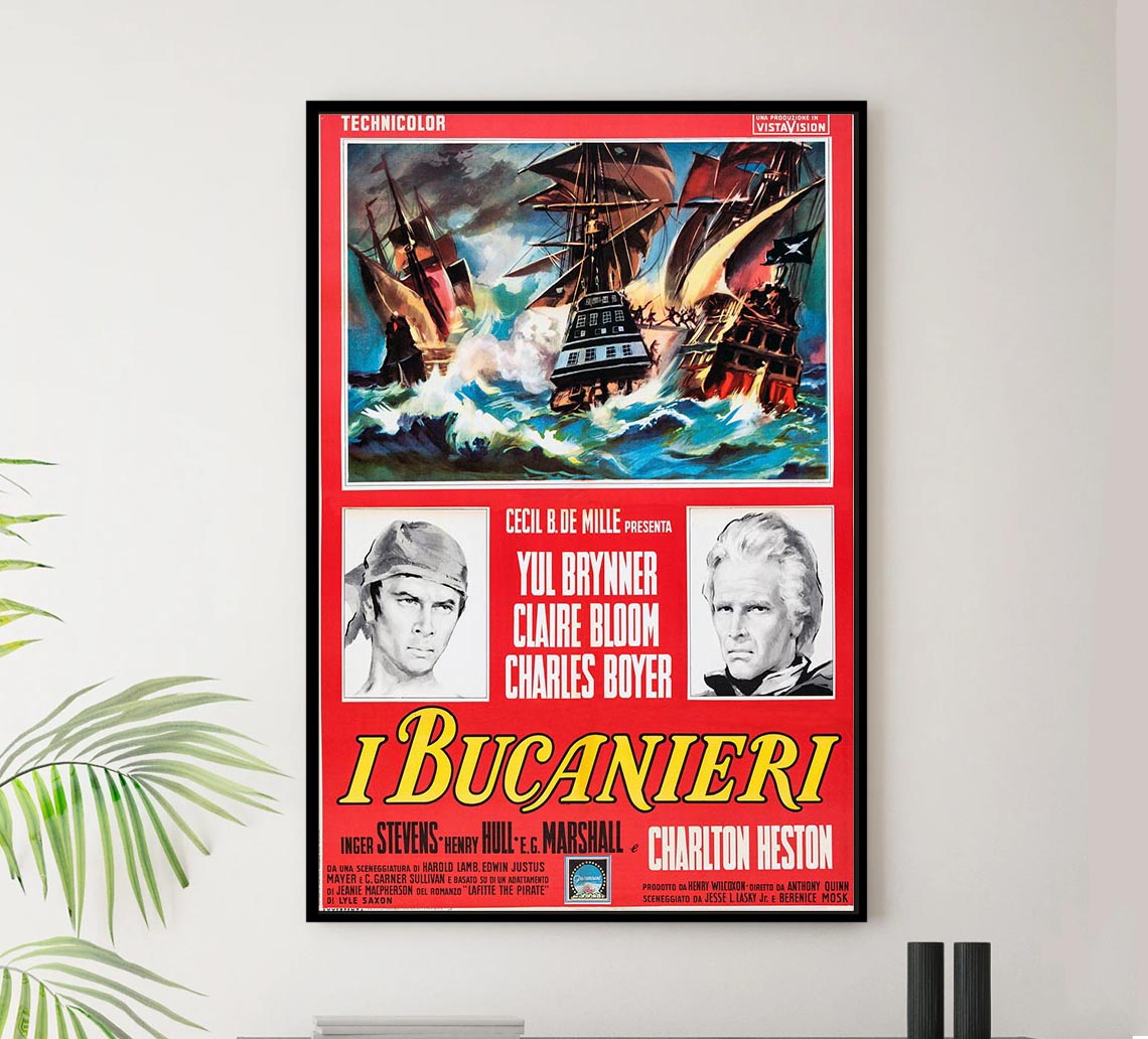 The Buccaneer 1958 - Italian v2 - Charlton Heston - Vintage Classic Movie Poster