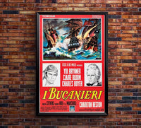The Buccaneer 1958 - Italian v2 - Charlton Heston - Vintage Classic Movie Poster