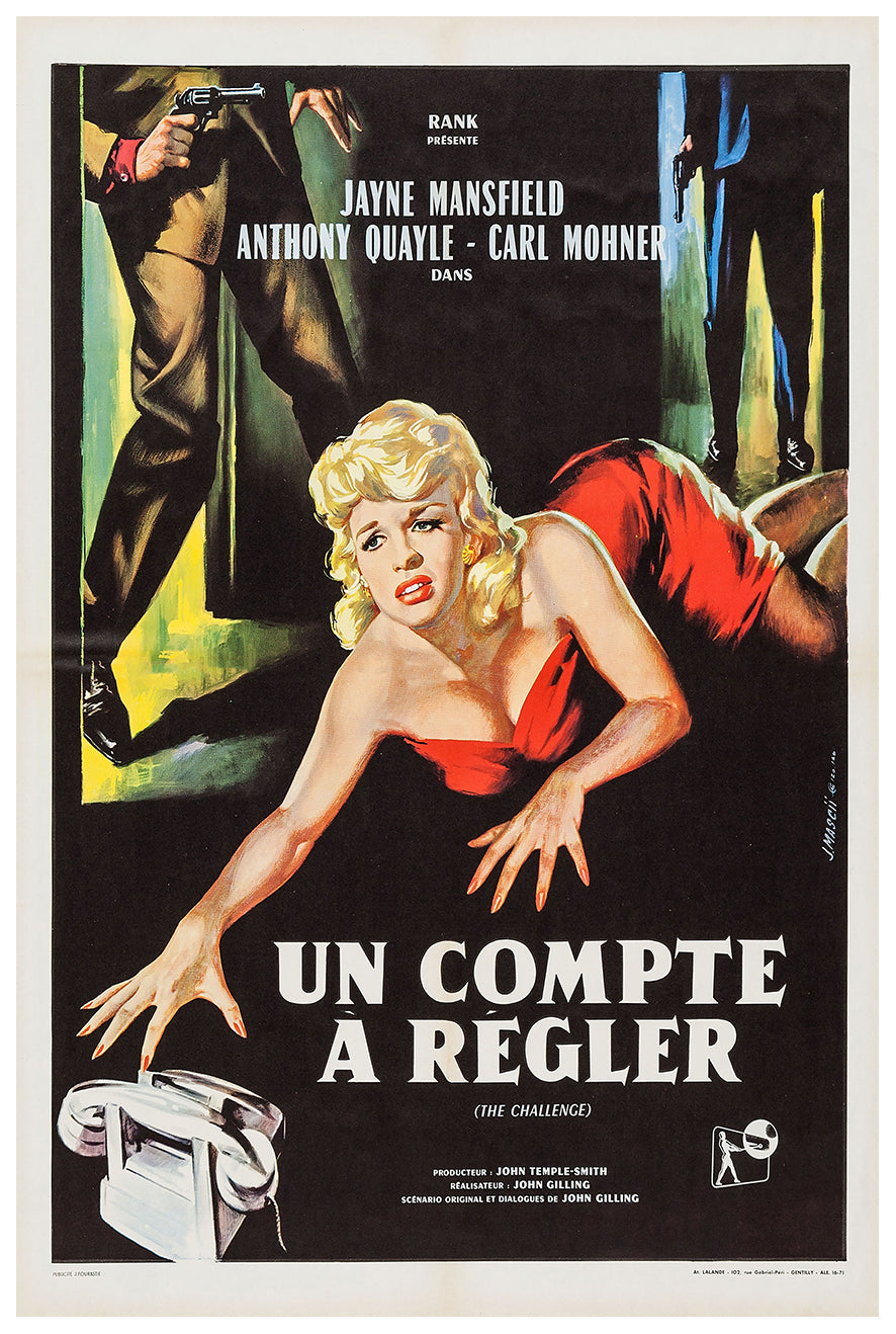 The Challenge 1960 - Jayne Mansfield - France - Classic Movie Poster
