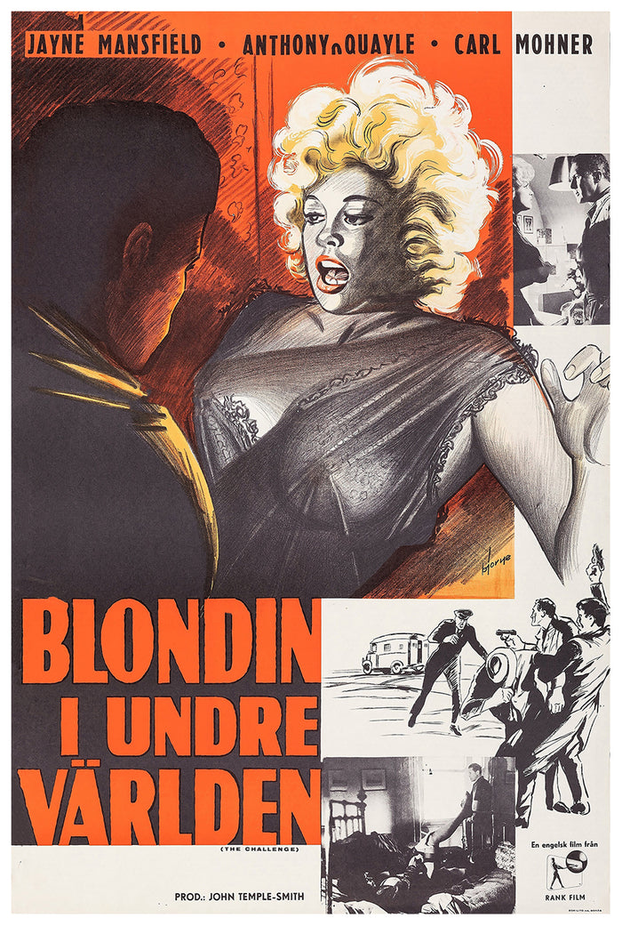 The Challenge 1960 - Jayne Mansfield - Sweden - Classic Movie Poster