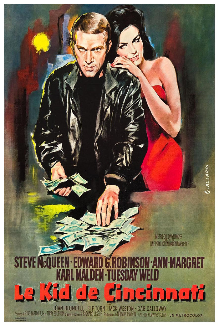 The Cincinnati Kid 1965 - French - Steve McQueen - Vintage Classic Movie Poster