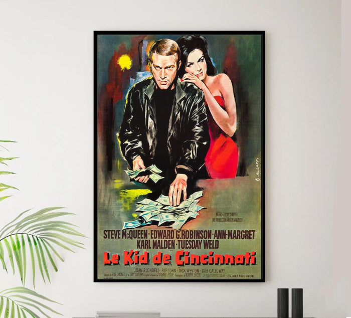 The Cincinnati Kid 1965 - French - Steve McQueen - Vintage Classic Movie Poster