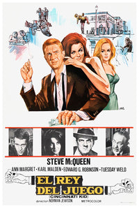 The Cincinnati Kid 1965 - Spanish - Steve McQueen - Vintage Classic Movie Poster