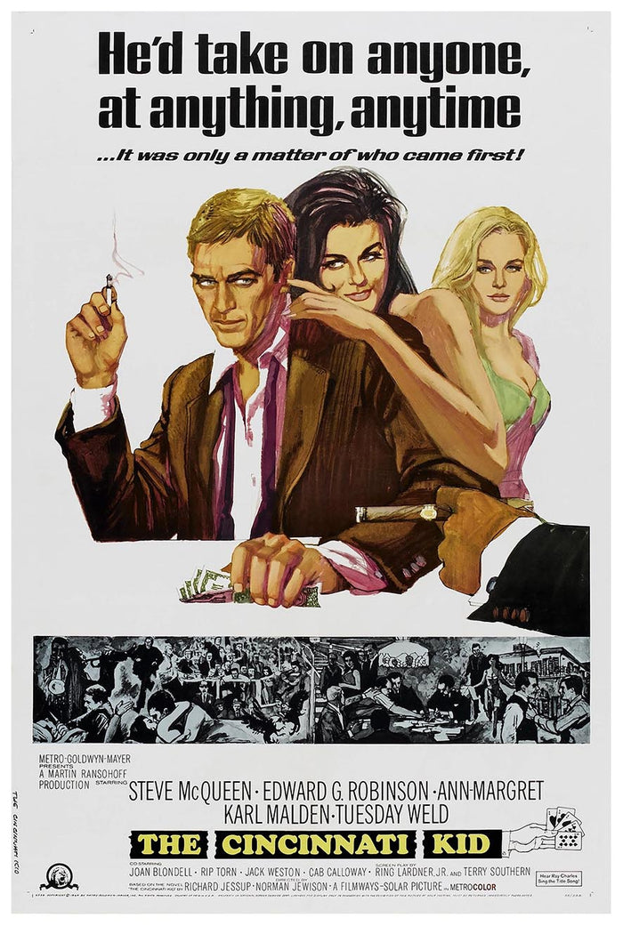 The Cincinnati Kid 1965 - Steve McQueen - Vintage Classic Movie Poster