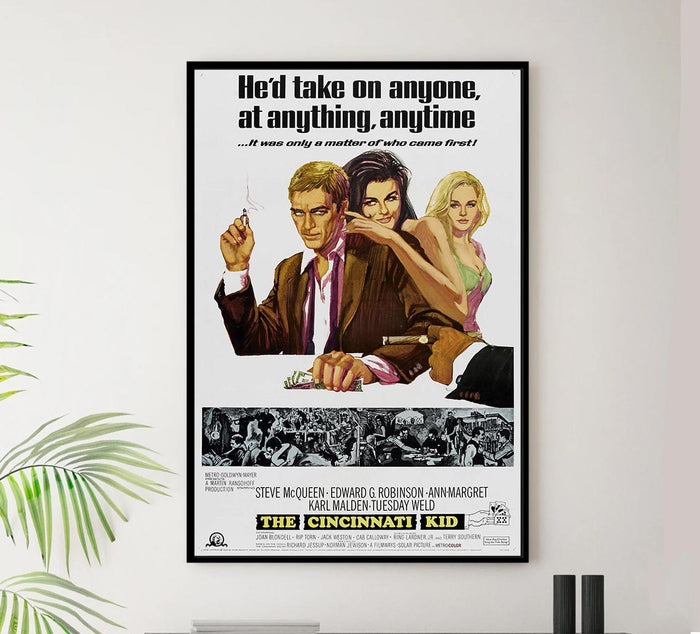 The Cincinnati Kid 1965 - Steve McQueen - Vintage Classic Movie Poster