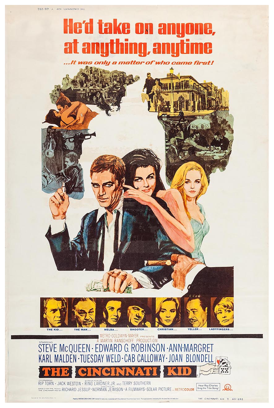 The Cincinnati Kid 1965 v2 - Steve McQueen - Vintage Classic Movie Poster