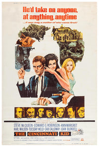 The Cincinnati Kid 1965 v2 - Steve McQueen - Vintage Classic Movie Poster