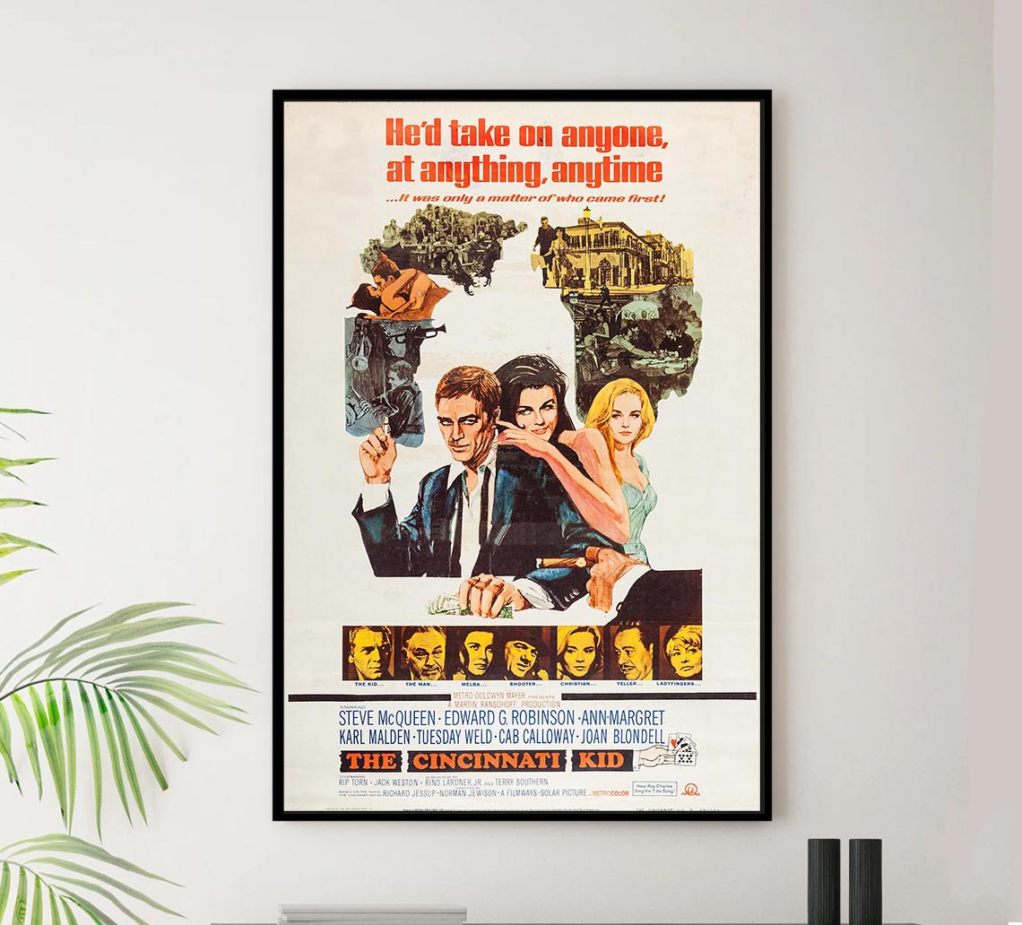 The Cincinnati Kid 1965 v2 - Steve McQueen - Vintage Classic Movie Poster