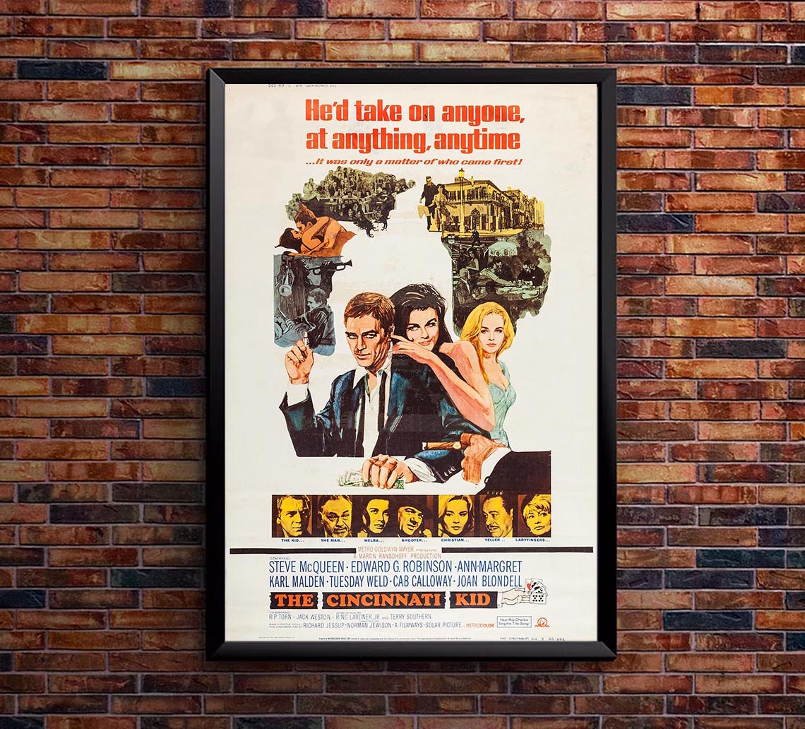 The Cincinnati Kid 1965 v2 - Steve McQueen - Vintage Classic Movie Poster