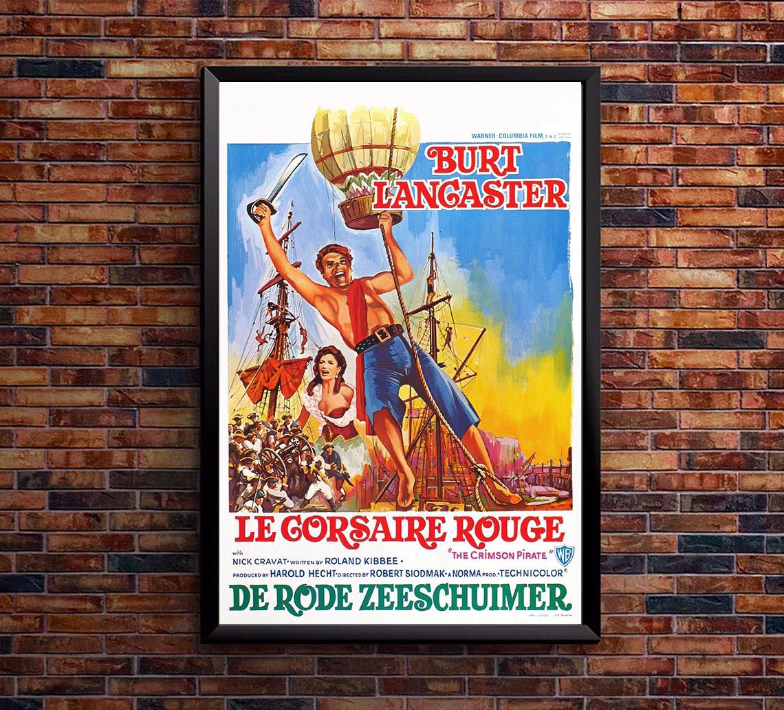 The Crimson Pirate 1952 - Belgium - Vintage Pirate Classic Movie Poster