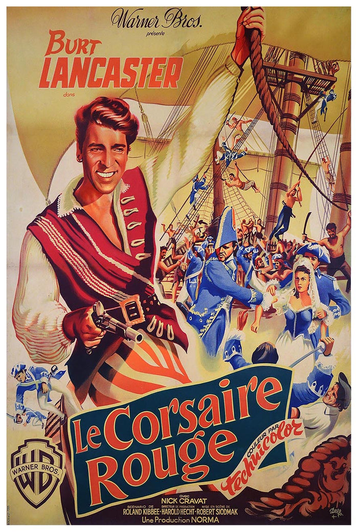 The Crimson Pirate 1952 - French - Vintage Pirate Classic Movie Poster