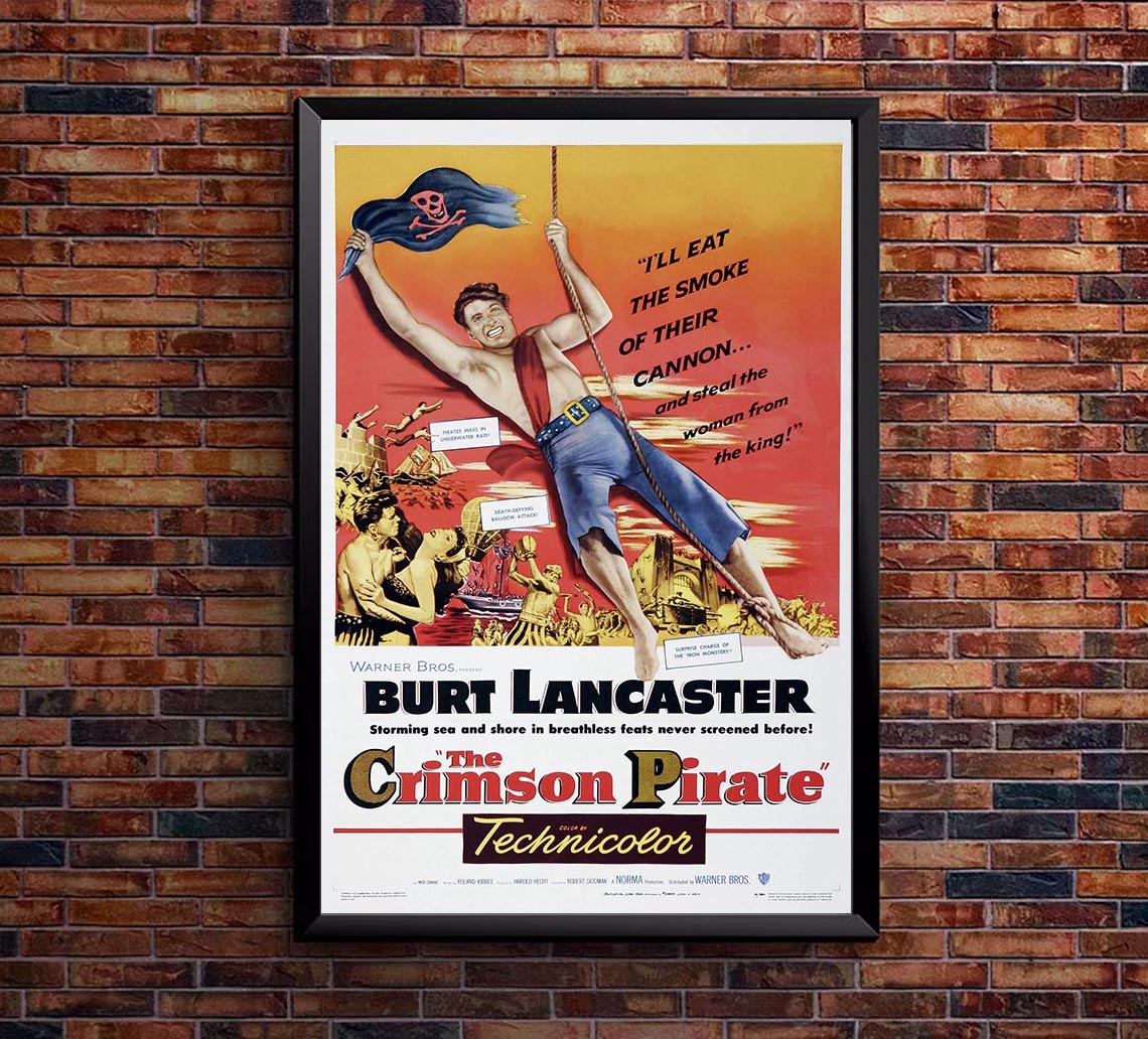 The Crimson Pirate 1952 - Vintage Pirate Classic Movie Poster