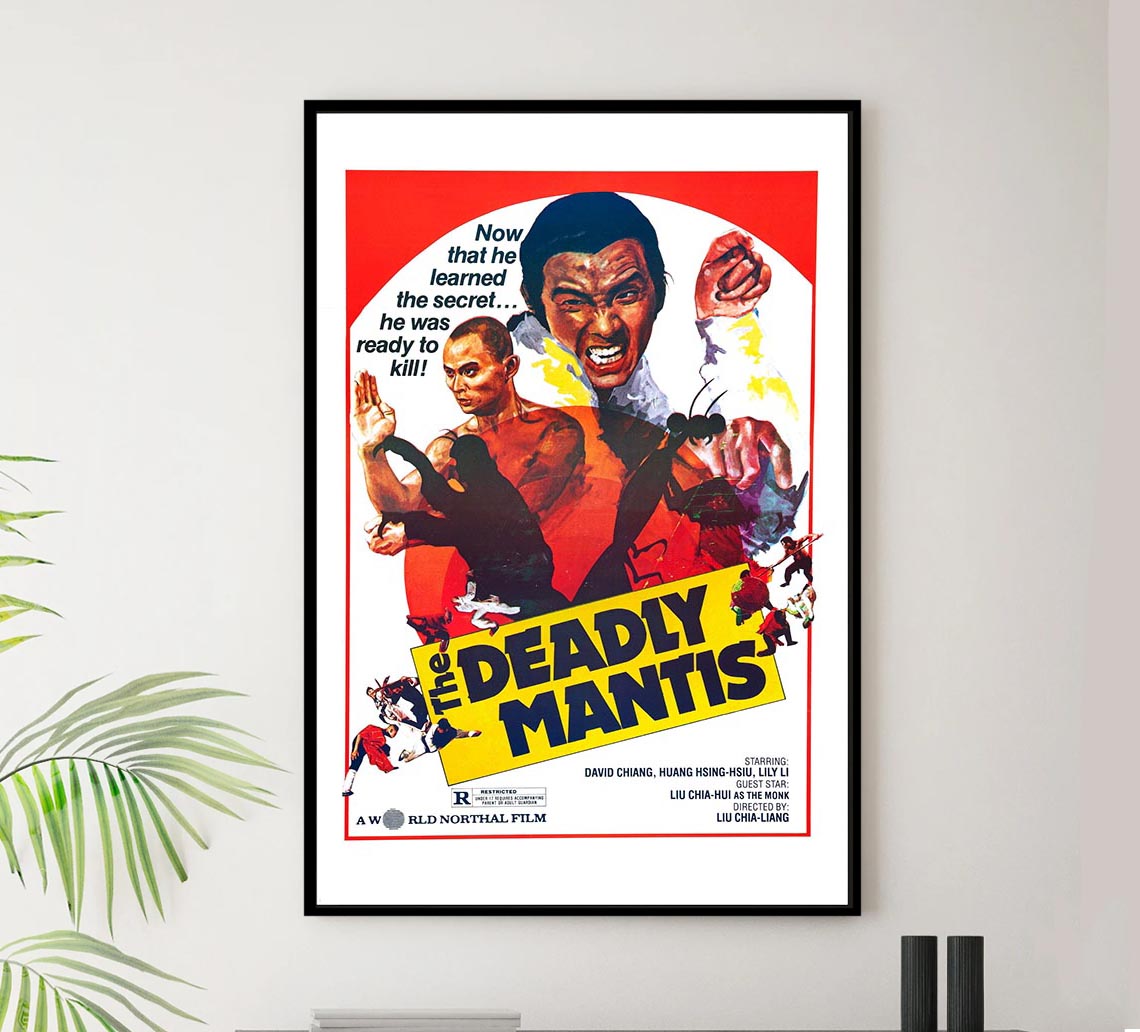 The Deadly Mantis - Gordon Liu - 1978 - Vintage Classic Kung Fu Movie Poster