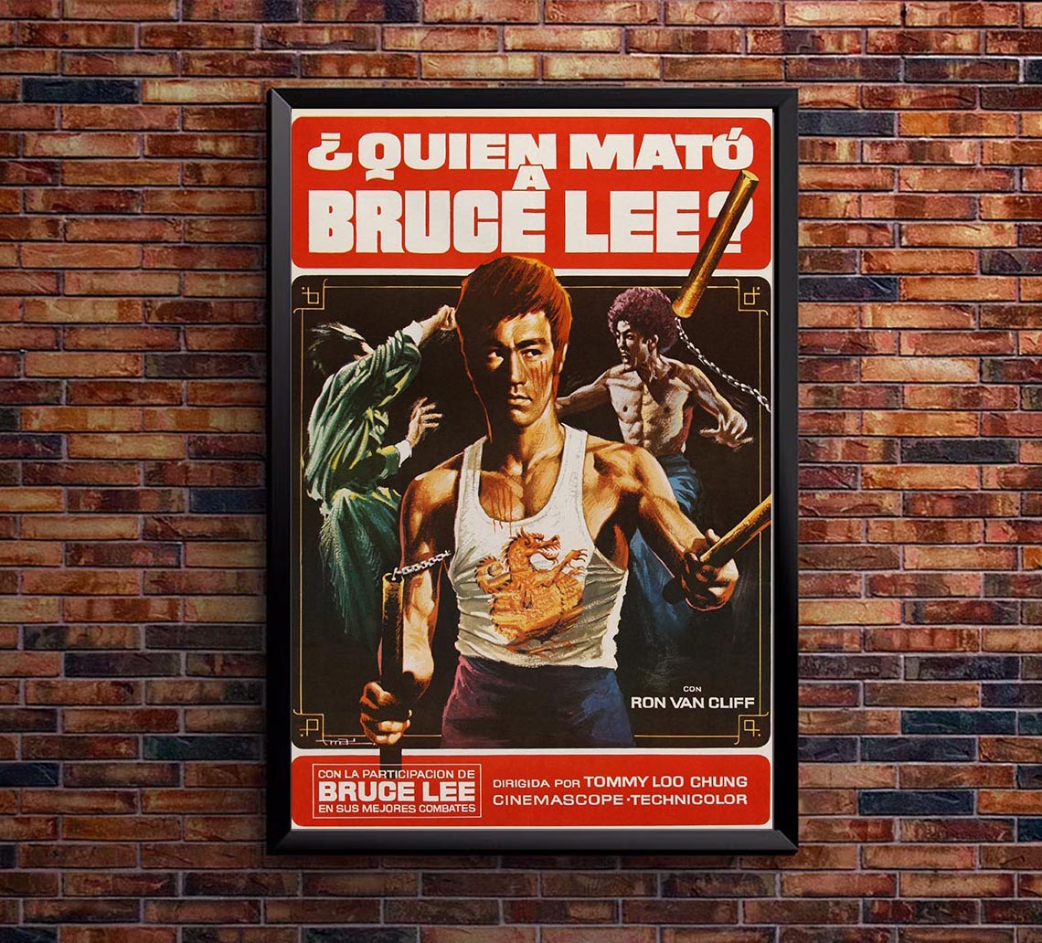The Death of Bruce Lee - 1975 - Spanish - Vintage Classic Kung Fu Movie Poster
