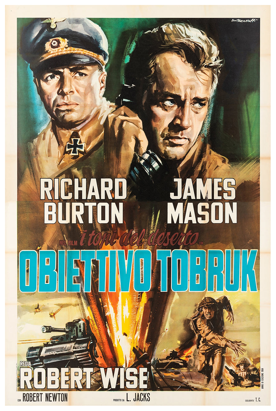 The Desert Rats 1953 - Richard Burton - Italy - Classic Movie Poster