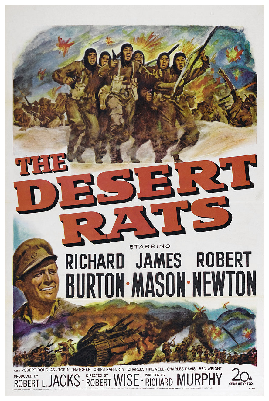 The Desert Rats 1953 - Richard Burton - US - Classic Movie Poster