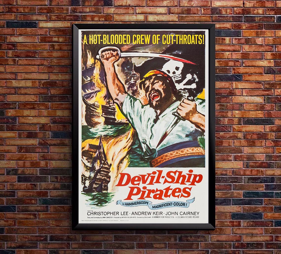 The Devil-Ship Pirates 1964 - Vintage Pirate Classic Movie Poster