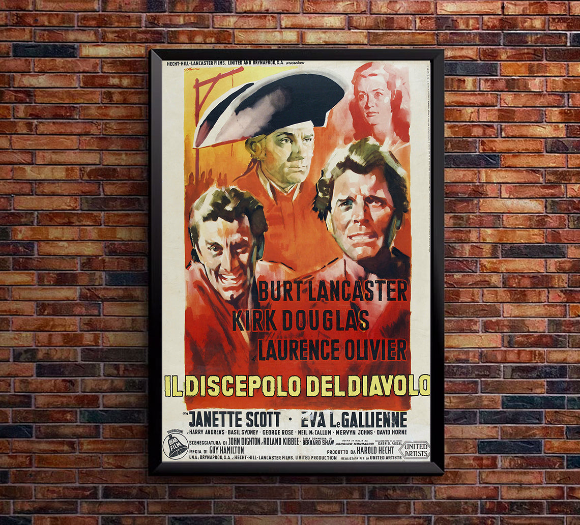 The Devil's Disciple 1959 - Laurence Olivier - Italy - Classic Movie Poster