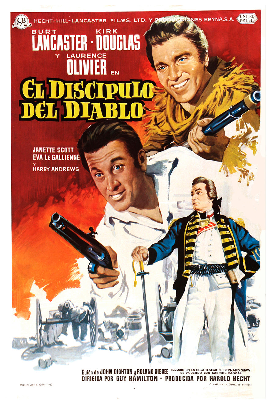 The Devil's Disciple 1959 - Laurence Olivier - Spain - Classic Movie Poster