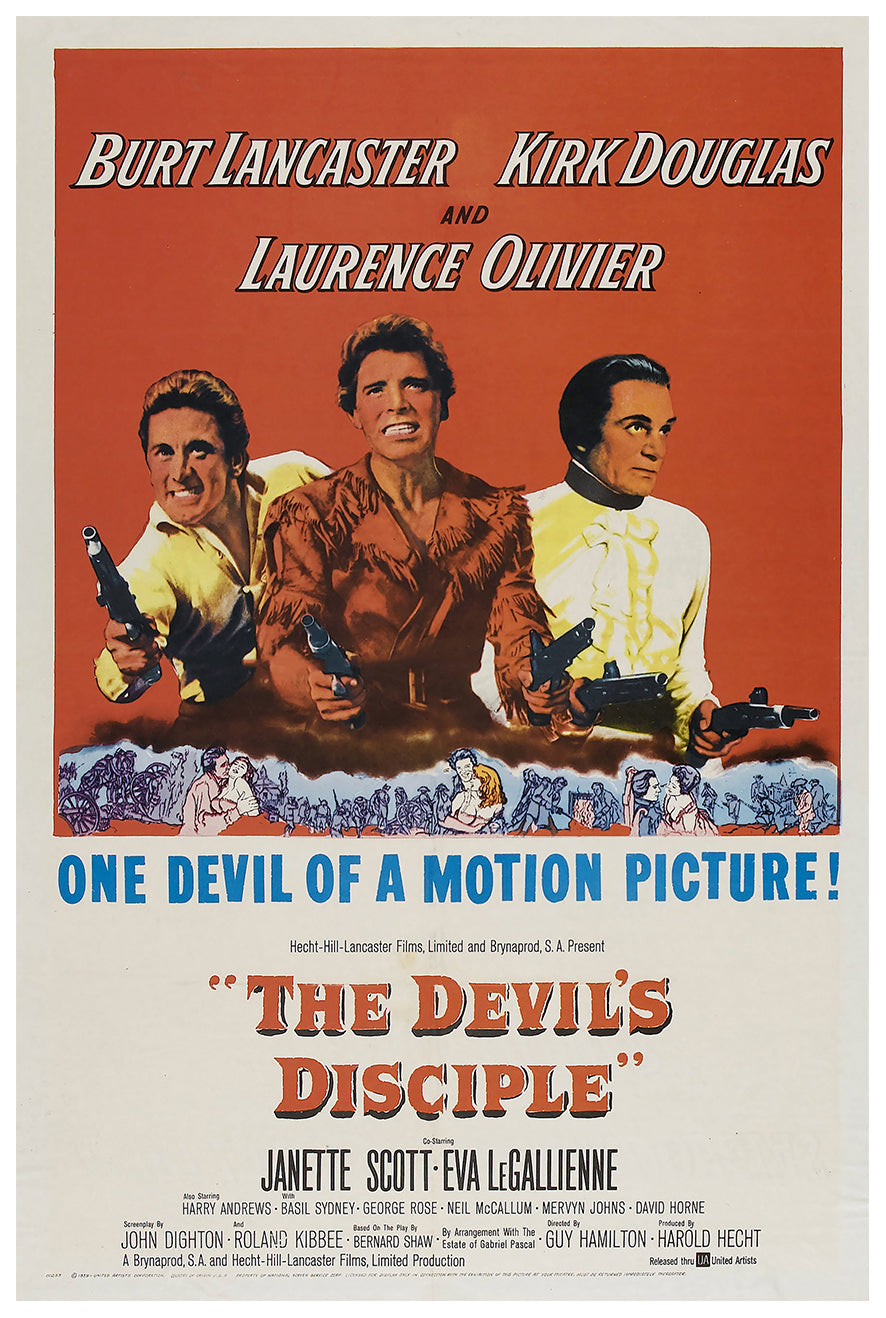 The Devil's Disciple 1959 - Laurence Olivier - US - Classic Movie Poster