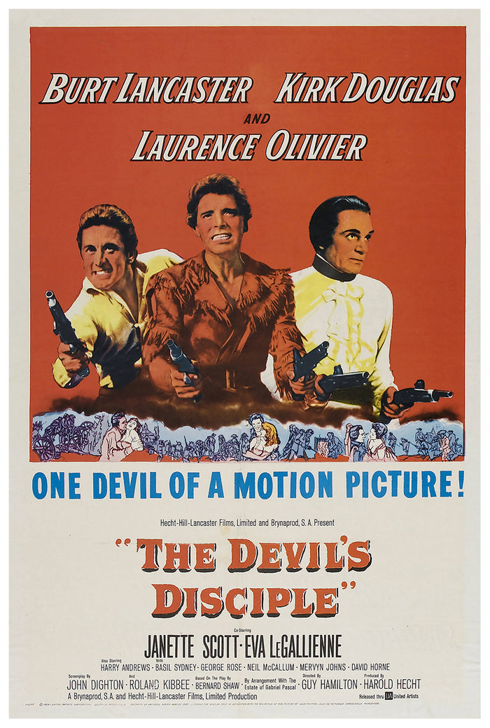 The Devil's Disciple 1959 - Laurence Olivier - US - Classic Movie Poster