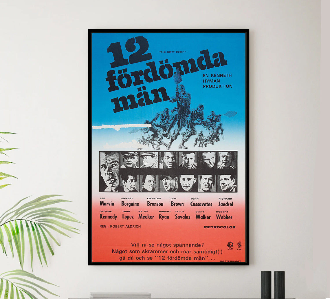 The Dirty Dozen 1967 - Sweden- Classic Movie Poster