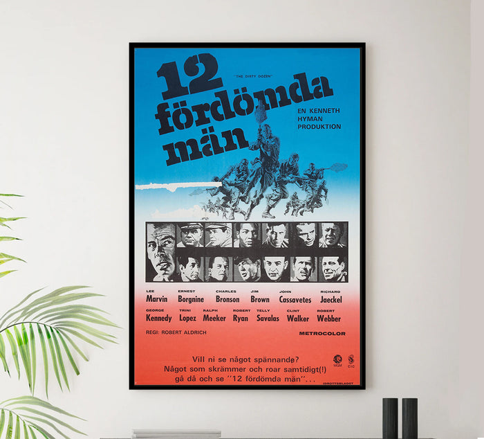 The Dirty Dozen 1967 - Sweden- Classic Movie Poster