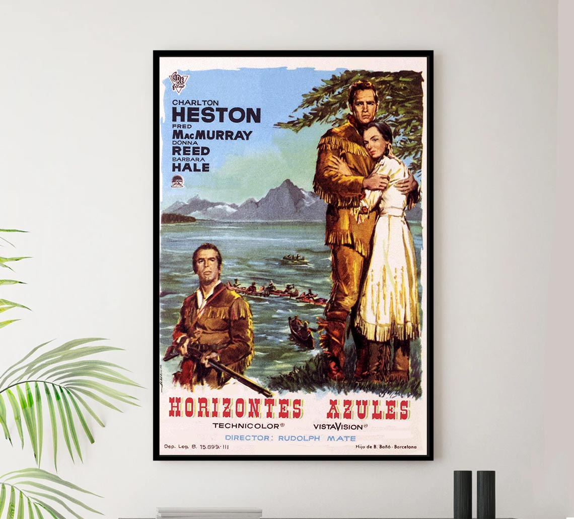 The Far Horizons 1955 - Spanish - Charlton Heston - Vintage Classic Movie Poster