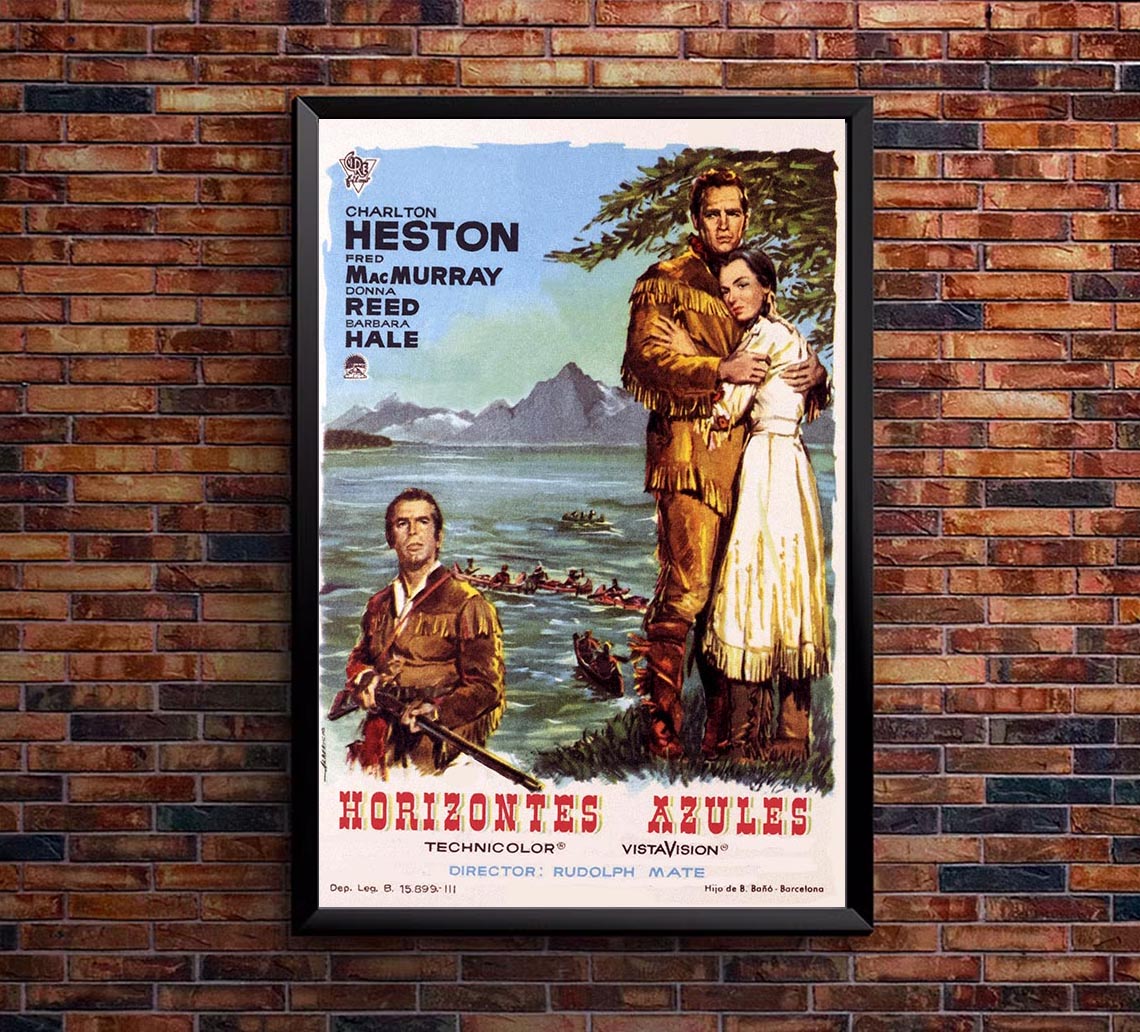 The Far Horizons 1955 - Spanish - Charlton Heston - Vintage Classic Movie Poster