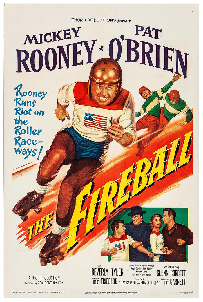 The Fireball 1950 - Mickey Rooney - Vintage Classic Movie Poster