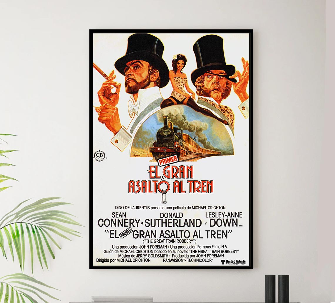 The First Great Train Robbery 1978 - Spain - Sean Connery - Vintage Classic Movie Poster