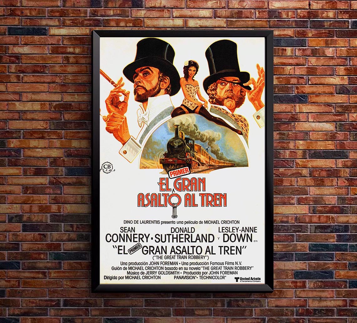 The First Great Train Robbery 1978 - Spain - Sean Connery - Vintage Classic Movie Poster