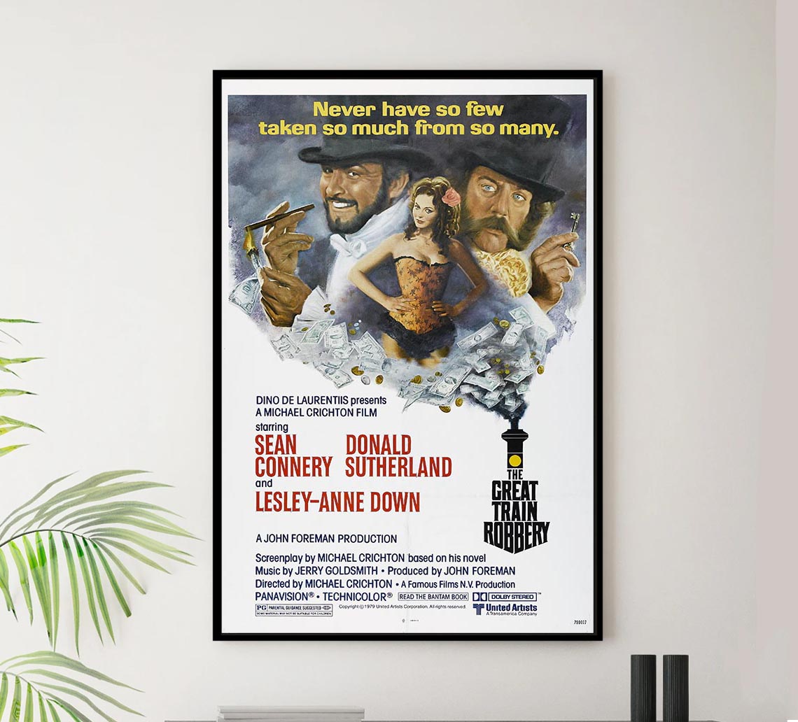 The First Great Train Robbery 1978 - Sean Connery - Vintage Classic Movie Poster