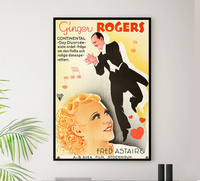 The Gay Divorcee 1934 - Fred Astaire - Sweden (2) - Classic Movie Poster
