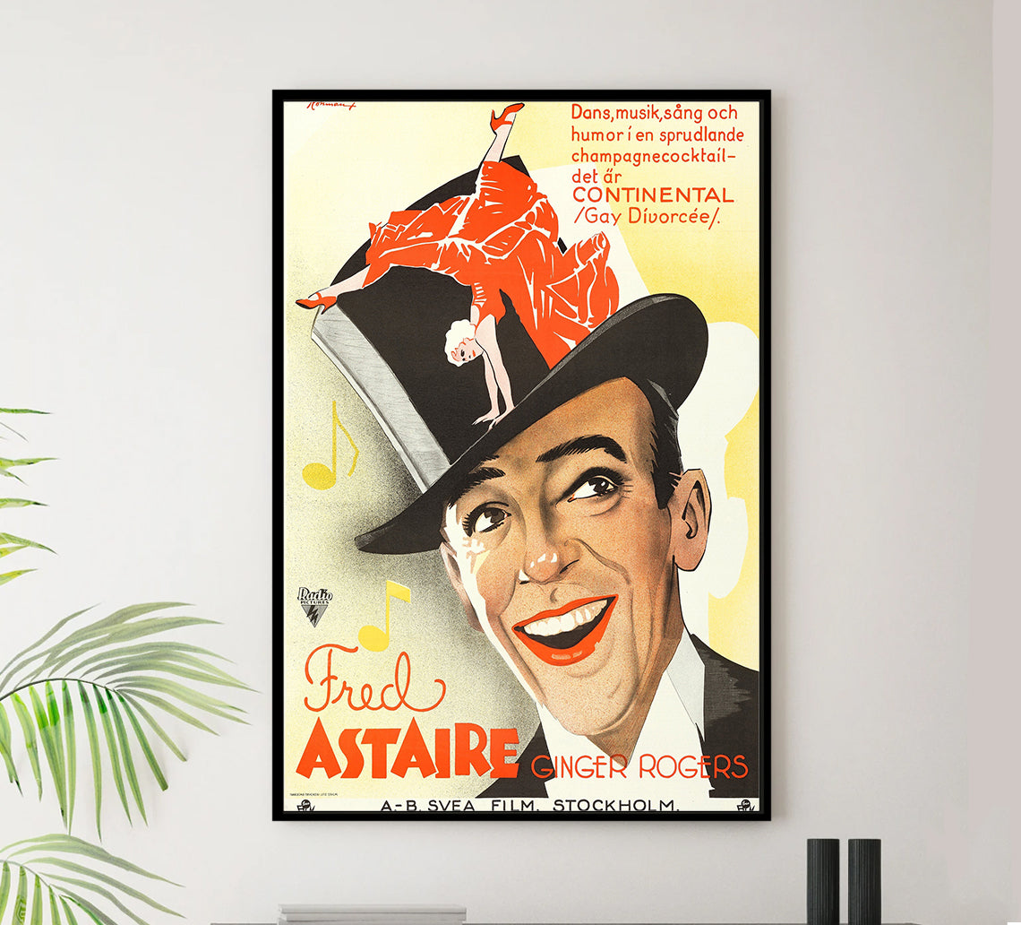 The Gay Divorcee 1934 - Fred Astaire - Sweden - Classic Movie Poster