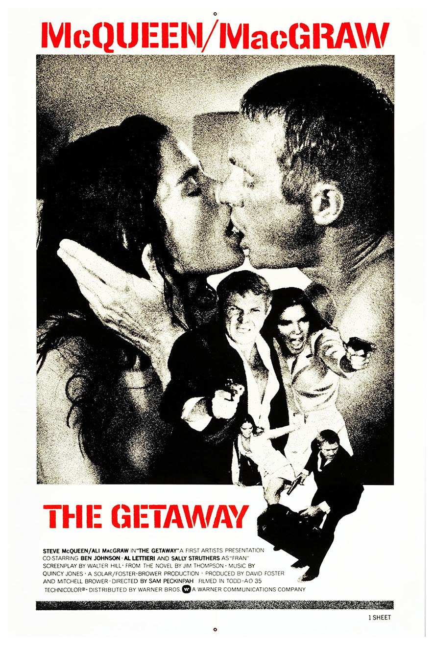 The Getaway 1972 v2 - Steve McQueen - Vintage Classic Movie Poster