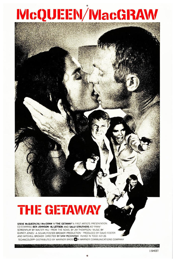The Getaway 1972 v2 - Steve McQueen - Vintage Classic Movie Poster