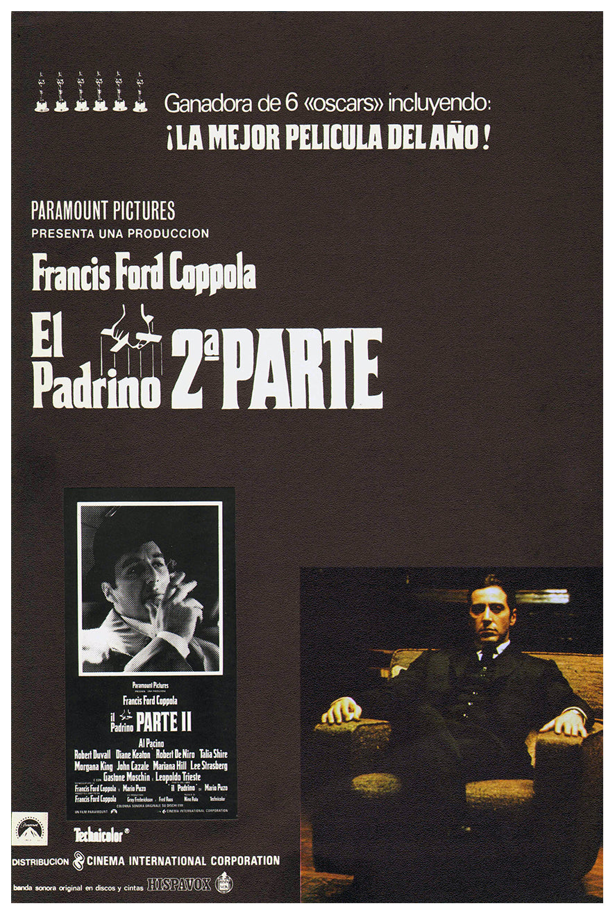 The Godfather Part II 1974 - Al Pacino - Spain - Classic Movie Poster